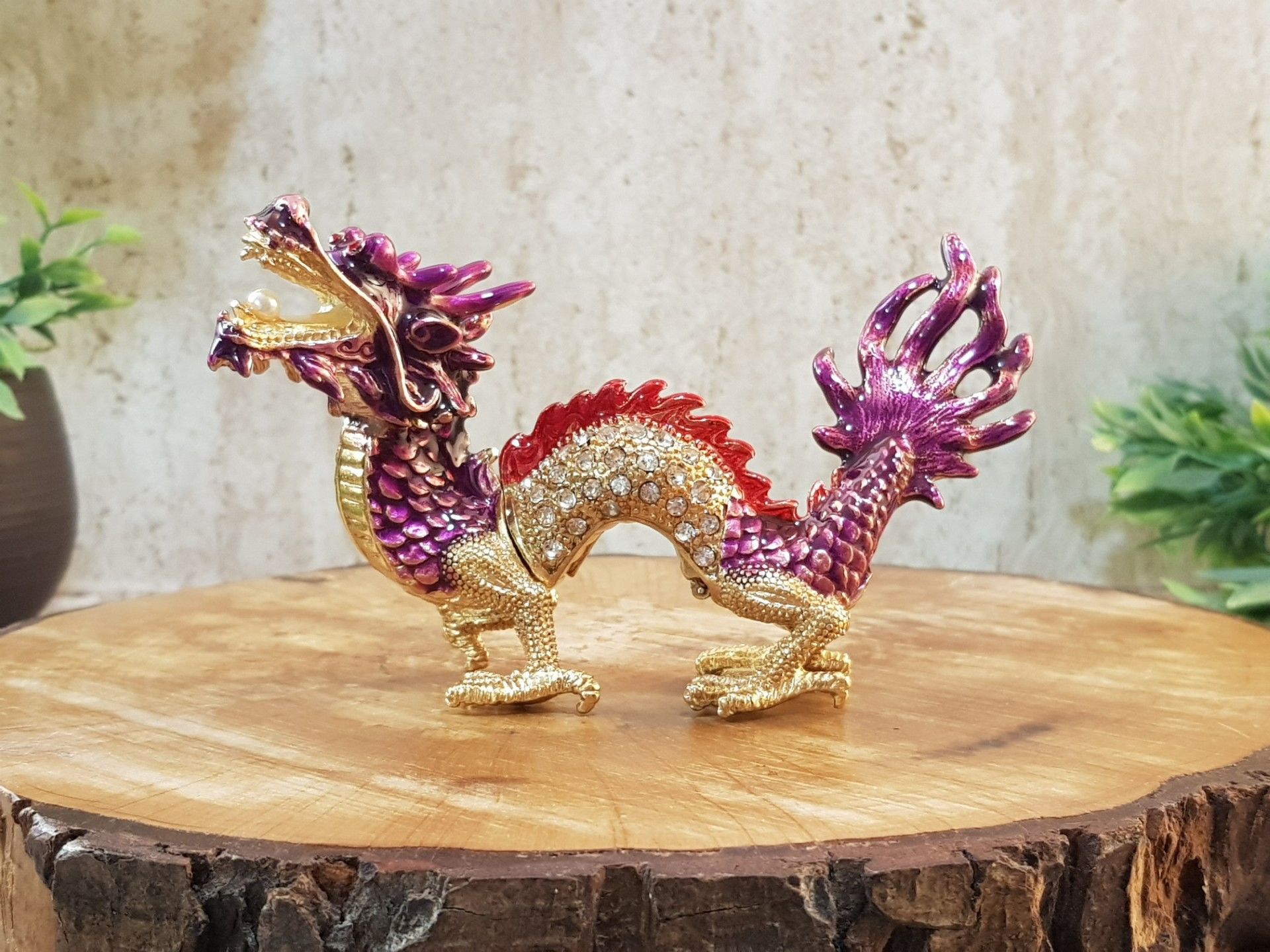 Swarovski Taşlı Ejderha Biblosu