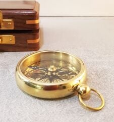 Ahşap Kutulu Pirinç Pusula