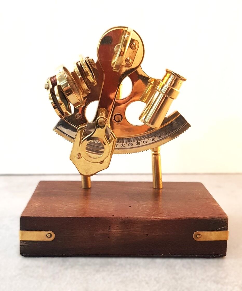 Ahşap Kaideli Pirinç Sekstant