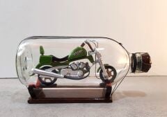 Cam Şişe İçinde Motosiklet Maketi