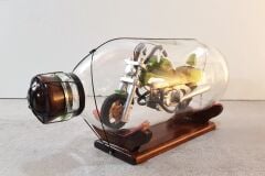 Cam Şişe İçinde Motosiklet Maketi