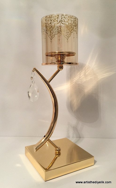 Altın Desenli Mumluk