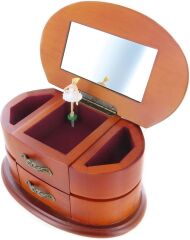 Balerinli Ahşap Mücevher ve Müzik Kutusu