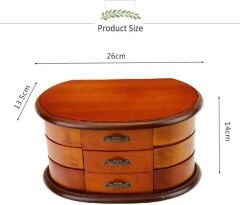 Balerinli Ahşap Mücevher ve Müzik Kutusu