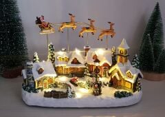 Noel Baba ve Geyikli Kızak Arabası Müzik Kutusu