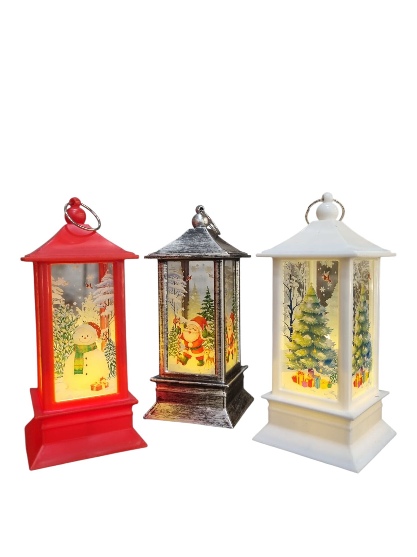 3'lü Fener Şeklinde Pilli Mum Seti