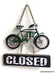 Bisiklet Maketli ''Open-Closed'' Kapı Askısı