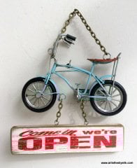 Bisiklet Maketli ''Open-Closed'' Kapı Askısı