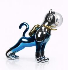 Electroplated Astronot Kedi Heykeli