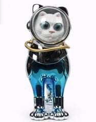 Electroplated Astronot Kedi Heykeli