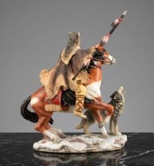 Atlı Kızılderili Biblo (21 cm)