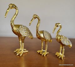 Swarovski Taşlı Flamingo Takı Kutusu 3'lü Set