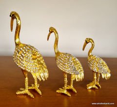 Swarovski Taşlı Flamingo Takı Kutusu 3'lü Set