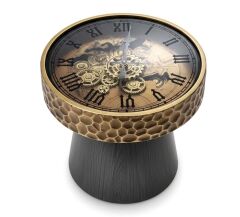 Çarklı Saatli Yuvarlak Sehpa