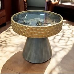 Çarklı Saatli Yuvarlak Sehpa