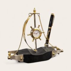 Pirinç Yelkenli Masa Saati