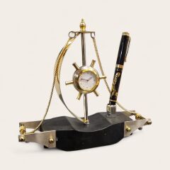 Pirinç Yelkenli Masa Saati