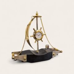 Pirinç Yelkenli Masa Saati