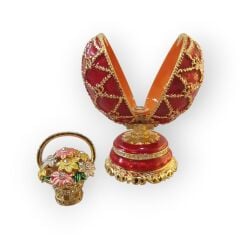 Çiçekli Faberge Yumurtası Mücevher Kutusu