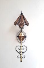 Ferforje - Ahşap Detaylı Pirinç Kapı Çanı