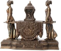 Sandık Taşıyan Kadınlar Bronz Masa Saati