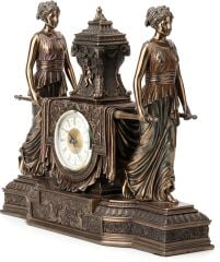 Sandık Taşıyan Kadınlar Bronz Masa Saati