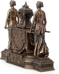 Sandık Taşıyan Kadınlar Bronz Masa Saati