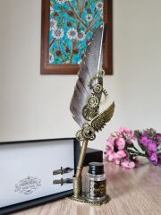 Gri Tüylü Kalem Divit Seti