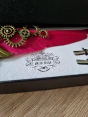 Pembe Tüylü Kalem Divit Seti