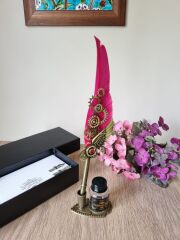 Pembe Tüylü Kalem Divit Seti