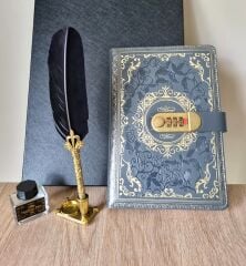 Şifreli Defterli Tüylü Kalem Divit Seti