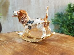 Sallanan Kızaklı Swarovski Köpek Biblosu