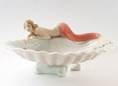 Deniz Kızı İstiridyeli Porselen Tabak