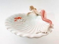 Deniz Kızı İstiridyeli Porselen Tabak