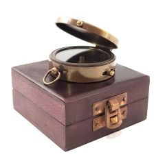 Ahşap Kutulu Bronz Pusula