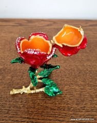 Gül Şeklinde Taşlı Mücevher Kutusu