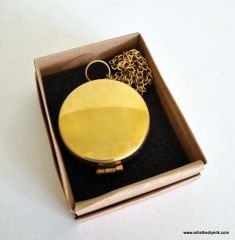 Zincirli Kapaklı Pirinç Cep Pusulası