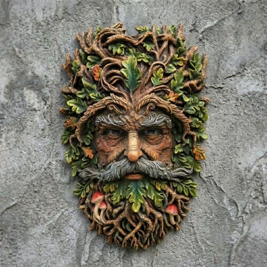 Yeşil Adam Duvar Maskı Saksı