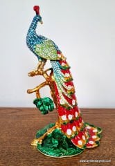 Swarovski Taşlı Mineli Tavuskuşu Biblo Kutu