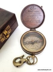 Ahşap Kutulu Pirinç Cep Pusulası