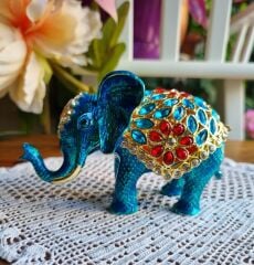 Swarovski Taşlı Fil Biblo Kutu