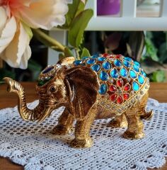 Swarovski Taşlı Fil Biblo Kutu