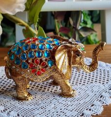 Swarovski Taşlı Fil Biblo Kutu
