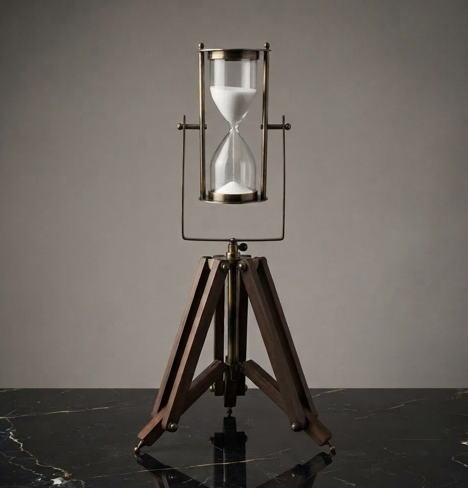 Tripod Ayaklı Pirinç Kum Saati