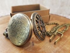 Rakam Kapaklı Köstekli Cep Saati