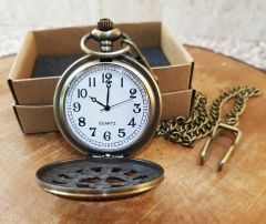 Rakam Kapaklı Köstekli Cep Saati