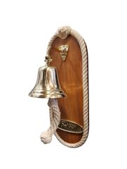 Ahşap Kaideli Pirinç Duvar Çanı (Güverte Çanı)