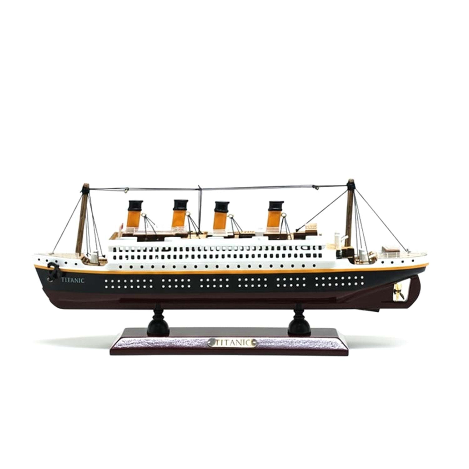 35 cm Led Işıklı Ahşap Gemi Maketi (Titanic)