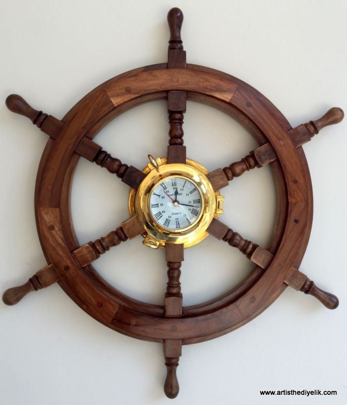 Ahşap Dümen Saat (Büyük Boy)