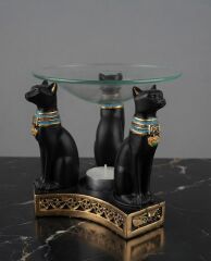 Üçlü Bastet Mumluk (Buhurdanlık)